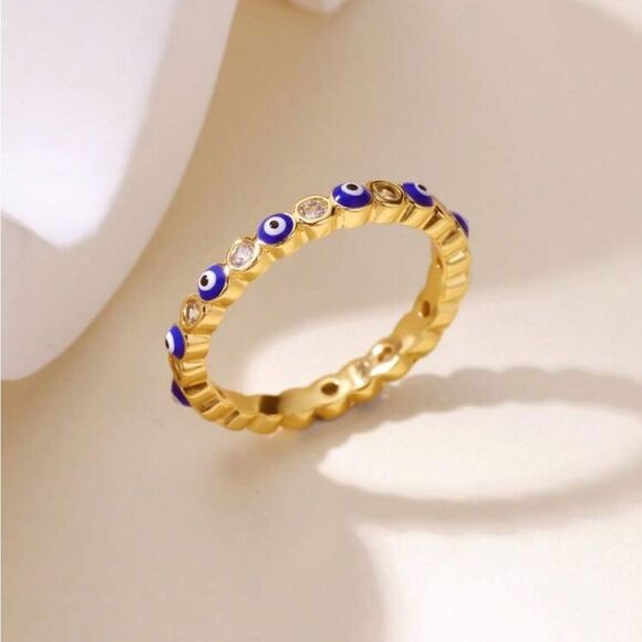 Anthropologie Jewelry - Blue Evil Eye Ring #2253